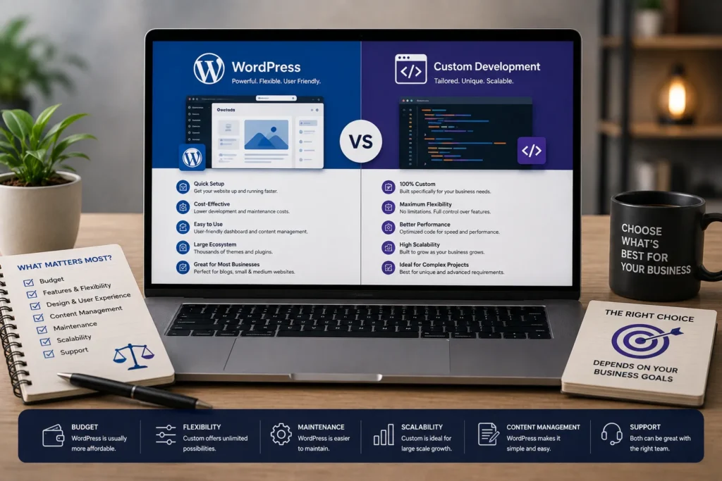 WordPress vs Custom Website Development: Which Should You Choose?